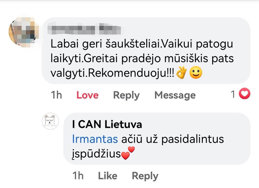 I CAN šaukštėliu atsiliepimai