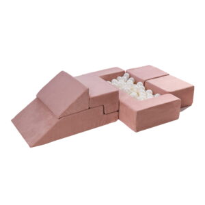 MeowBaby® Velvet Bricks komplektas - Daugiafunkcinė žaidimų aikštelė vaikams - Rožinė - Image 3