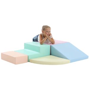 Soft Play 5 minkštų blokų rinkinys – šviesus pastelinis kampinis alpinistas - Image 3