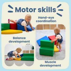 Soft Play 6 minkštų blokų rinkinys – rožinė žalia Explorer - Image 3