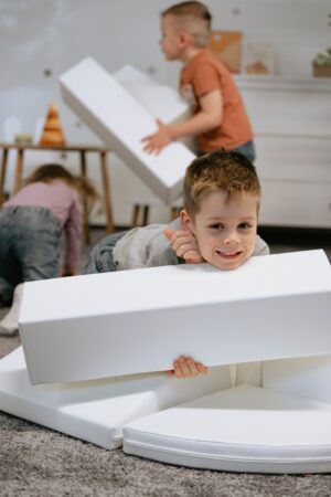Soft Play 10 minkštų blokų rinkinys – baltas kūrybiškumas