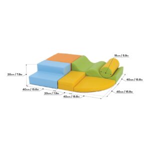 Soft Play 6 minkštų blokų rinkinys - Light Multicolor Explorer