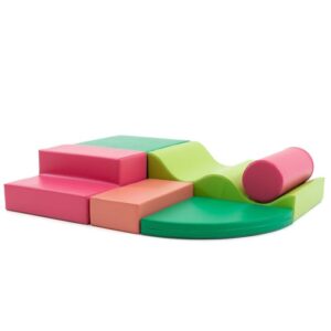 Soft Play 6 minkštų blokų rinkinys – rožinė žalia Explorer
