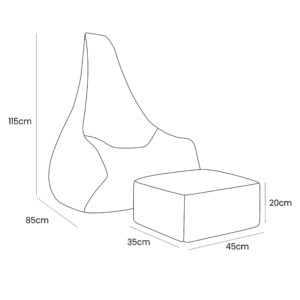 Tearo: sėdmaišis + pėdų atrama mažiems gultams – smėlio spalvos - Image 2
