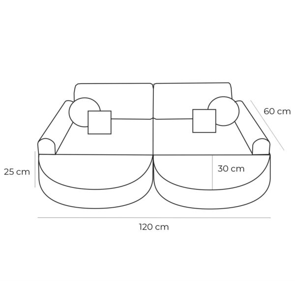 Vidutinė modulinė sofa vaikams – Churros Pink Plus