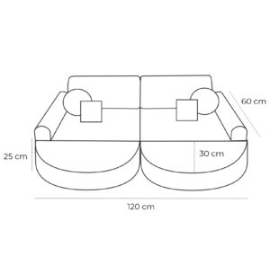 Vidutinė modulinė sofa vaikams – Churros Forest Green Plus