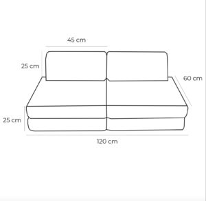 Maža modulinė sofa vaikams – Churros Moon Grey - Image 5