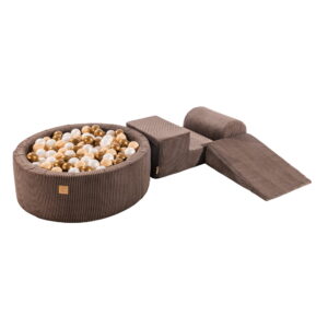 „MeowBaby®“ žaidimų rinkinys su kamuoliuku baseinu – Brown, kamuoliukai (Gold/White Pearl)