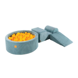 MeowBaby® žaidimų rinkinys su kamuoliuku baseinu – Turquoise, kamuoliukai (Yellow)