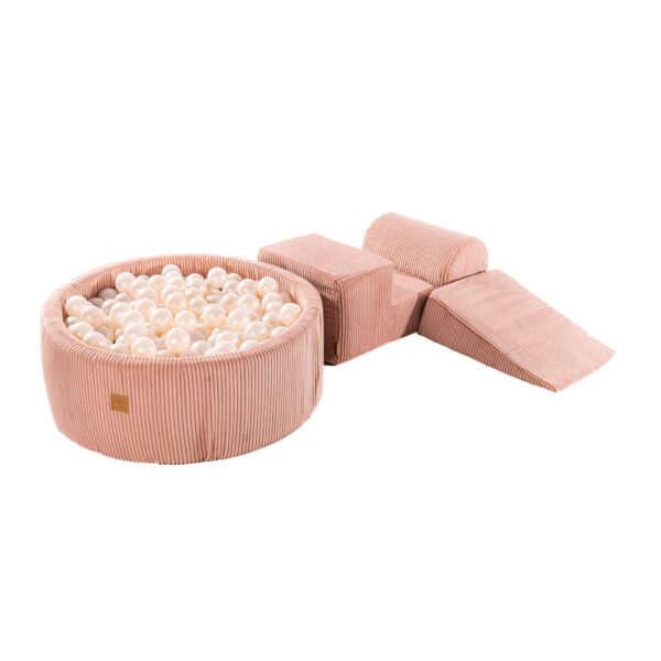 MeowBaby® žaidimų rinkinys su kamuoliuku baseinu – Pink, kamuoliukai (White Pearl)