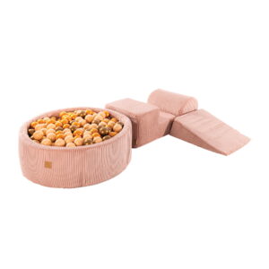 MeowBaby® žaidimų rinkinys su kamuoliuku baseinu – Pink, kamuoliukai (Beige/Gold)