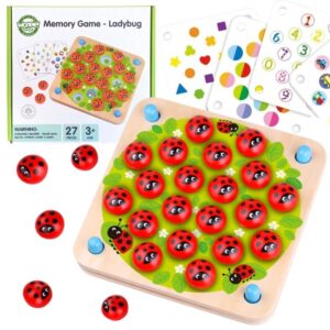 Medinės lavinamosios atminties dėlionės ladybugs - Image 12
