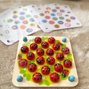 Medinės lavinamosios atminties dėlionės ladybugs - Image 7