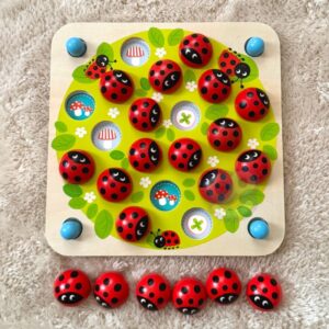 Medinės lavinamosios atminties dėlionės ladybugs - Image 9