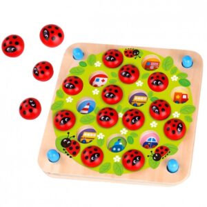Medinės lavinamosios atminties dėlionės ladybugs - Image 4