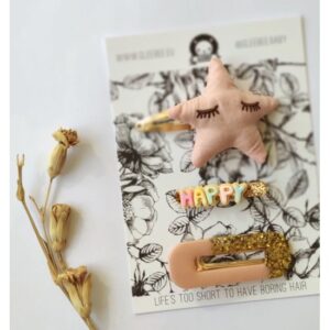 Matu sprādzes meitenēm - Pink star - Image 3