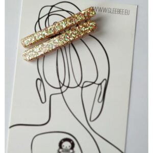 Matu sprādzes meitenēm - Minimal gold glitter - Image 2
