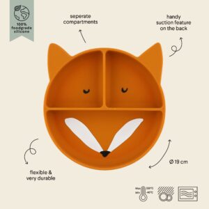 Silikona dalītā iesūkšanas plāksne bērniem – Mr Fox - Image 2
