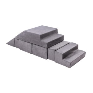 MeowBaby® Velvet Bricks Komplekts - Daudzfunkcionāls rotaļu laukums bērniem - pelēks - Image 4