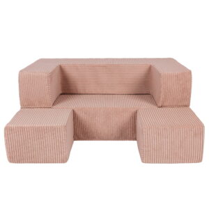 MeowBaby® Soft Velvet Cube dīvāns - pūderrozā - Image 4