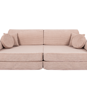 Liels modulārais dīvāns bērniem - Slimcord velveta rozā krāsā - Image 2