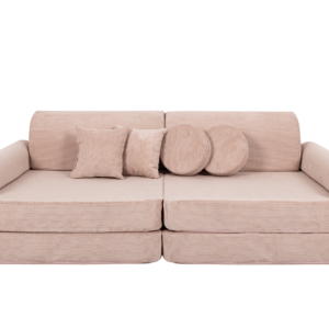 Liels modulārais dīvāns bērniem - Slimcord velveta rozā krāsā - Image 3