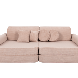 Liels modulārais dīvāns bērniem - Slimcord velveta rozā krāsā