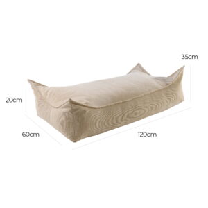 MeowBaby® pufs bērniem, taisnstūrveida, velveta - smilšu