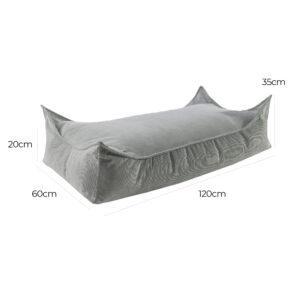 MeowBaby® pufs bērniem, taisnstūrveida, velveta - pelēks - Image 2