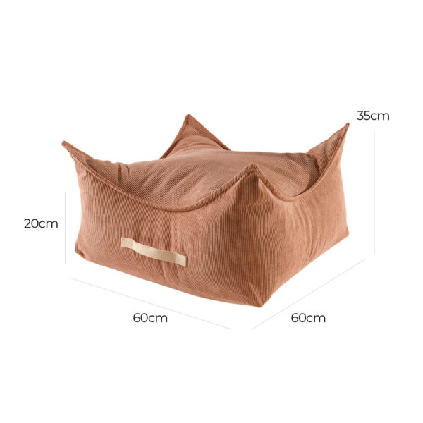 MeowBaby® pufs bērniem, kvadrātveida, velveta ķieģelis