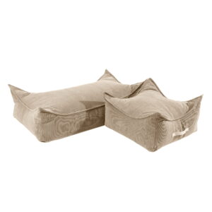 MeowBaby® pufs bērniem, taisnstūrveida, velveta - smilšu - Image 2