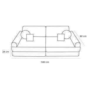 Liels modulārais dīvāns bērniem - Slimcord velveta rozā krāsā - Image 9