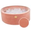 Apaļš bumbiņu baseins ar 200 caurspīdīgām bumbiņām, 90x30cm - Aprikožu samts