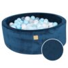 Apaļa bumbiņu bedre ar 200 zilām/baltām bumbiņām, 90x30cm - Blue Velvet