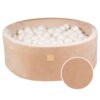 Apaļš bumbiņu baseins ar 200 baltām bumbiņām, 90x30cm - Smilšu samta