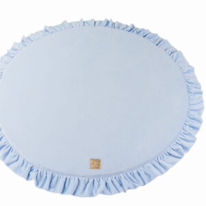 Apaļš rotaļu paklājiņš ar volānu - Baby Blue Velvet - Image 2