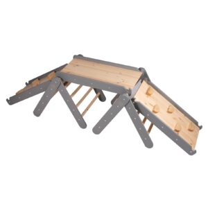 Kāpšanas trīsstūris ar slidkalniņu un kāpšanas rāmi - pelēks - Image 3