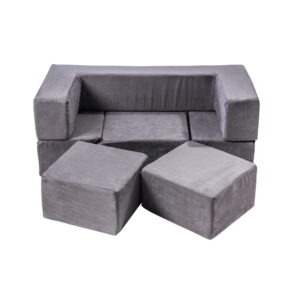 MeowBaby® Velvet Bricks Komplekts - Daudzfunkcionāls rotaļu laukums bērniem - pelēks - Image 5