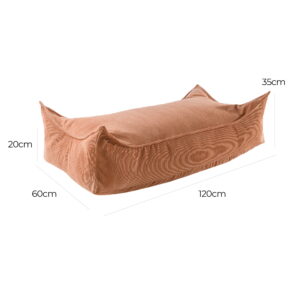 MeowBaby® pufs bērniem, taisnstūrveida, velveta - ķieģelis - Image 2