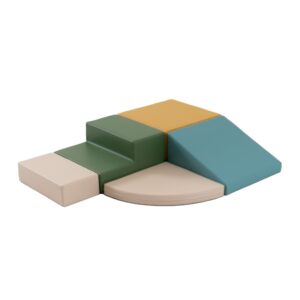Soft Play 5 putu bloku komplekts - pasteļkrāsas tirkīza stūra kāpējs