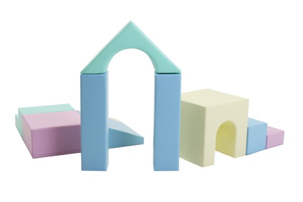 Soft Play 10 putu bloku komplekts - gaišs pasteļkrāsas radošums