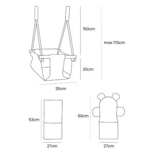Indoor Baby Swing, kvadrātveida - Ecru - Image 2