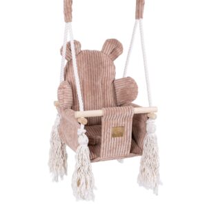 Indoor Baby Swing, Teddy - Rozā pūderis