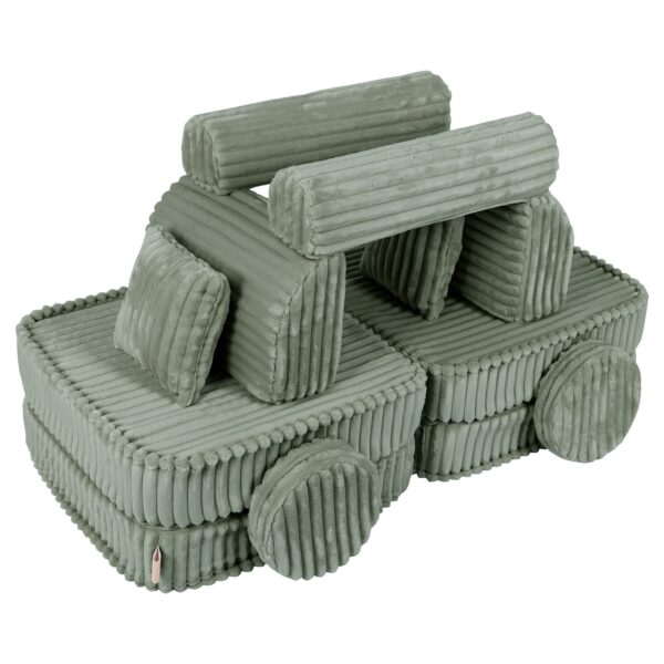 Vidējs modulārais dīvāns bērniem - Churros Sage Green