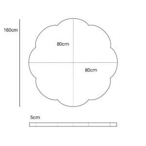 Rotaļu paklājiņš bērniem — mākoņa formas zili pelēks samts - Image 5