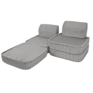 Mazs modulārais dīvāns bērniem - Churros Moon Grey - Image 3