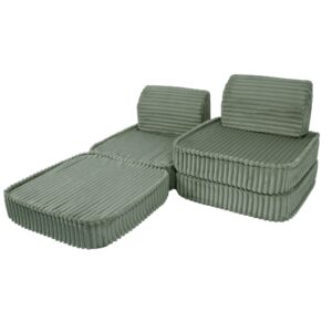 Mazs modulārais dīvāns bērniem - Churros Sage Green - Image 3