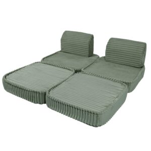 Mazs modulārais dīvāns bērniem - Churros Sage Green - Image 4