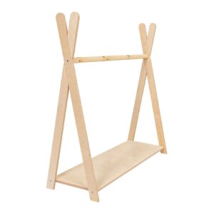 Tipi apģērbu plaukts bērniem - liels dabīgs koks
