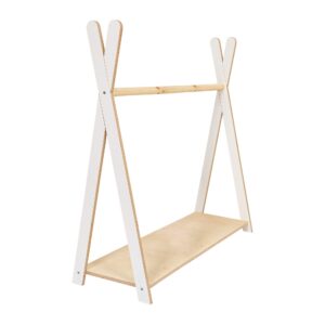 Tipi apģērbu plaukts bērniem - liels balts